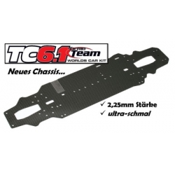 Team Associated TC6.1 WORLDS'' CAR'' chassis, carbon fiber CNC  2.25 mm thickness and ultra-slim design
